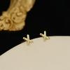Маленькие золотые серьги для женщин в холодном стиле, изысканные серьги-косточки, простые маленькие и универсальные серьги