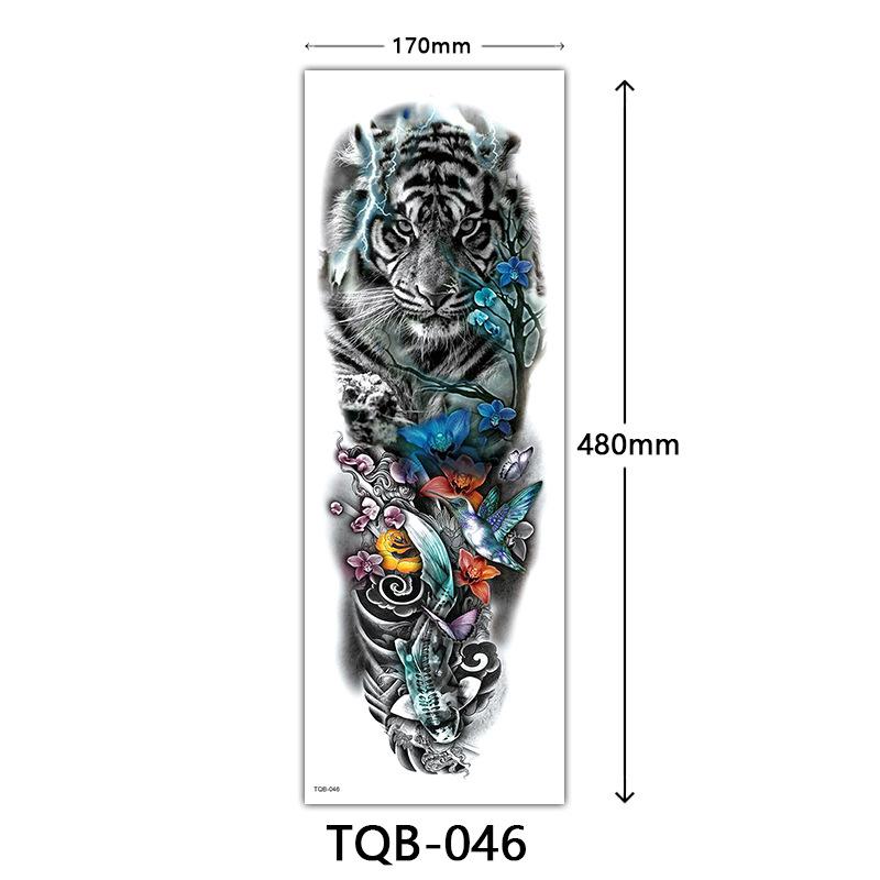 Наклейка-тату на всю руку, Наклейка-тату на всю руку с большой картинкой, Наклейка-тату с цветами на руку Тату