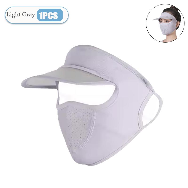 1-20PCS Women‘s Summer Ice Silk Sun Hat with Full Face Mask Breathable UV Protection Lightweight Washable for Outdoor Travel
