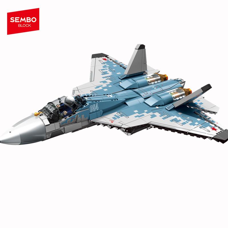 Non-Toxic Sembo Block Armed Fighter Jet Assemblage Building Blocks Kits Moc Military Stealth Aircraft Model Bricks Toy For Christmas Gifts