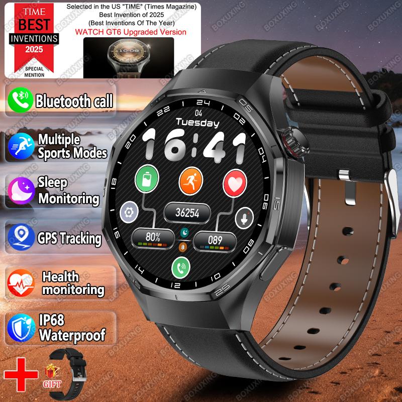 Глобальная версия Watch 6 Pro Новые умные часы для мужчин Экран GPS-трек Bluetooth-звонок Водонепроницаемые Спортивные Пульс Умные часы