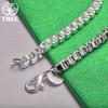 Original Fashion 925 Sterling Silver Box Chain Bracelet For Women Simple Versatile Jewelry Accessories Anniversary Party Gift