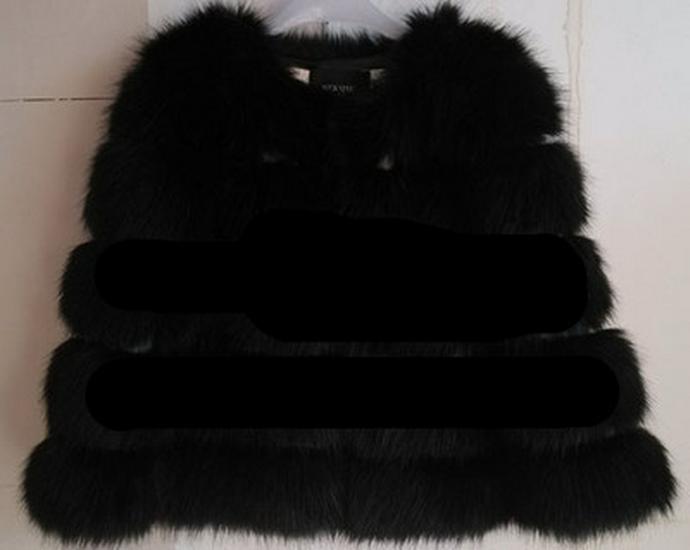 Женская короткая шуба из искусственного меха лисы - Модная горизонтальная пэчворк, Теплая для осени и зимы