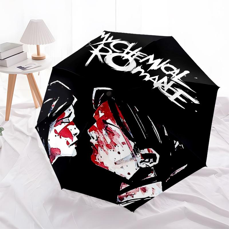 1 шт. Автоматический, ветрозащитный, компактный дорожный зонт My Chemical Romance, Подарок на день рождения, Рождество, Бизнес 93092