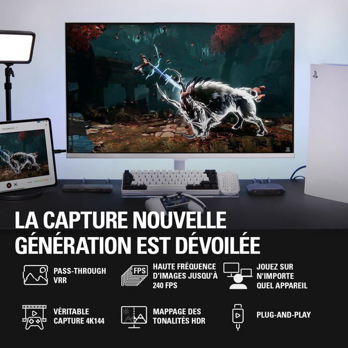 Carte d'acquisition vidéo - elgato - game capture 4k x - 4k144 - hdmi 2.1 - usb 3.2