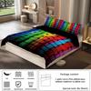 Комплект постельного белья из 3 предметов с цветными полосками и стереоскопическими визуальными эффектами, подходит для подростков и взрослых, 1 пододеяльник + 2 наволочки