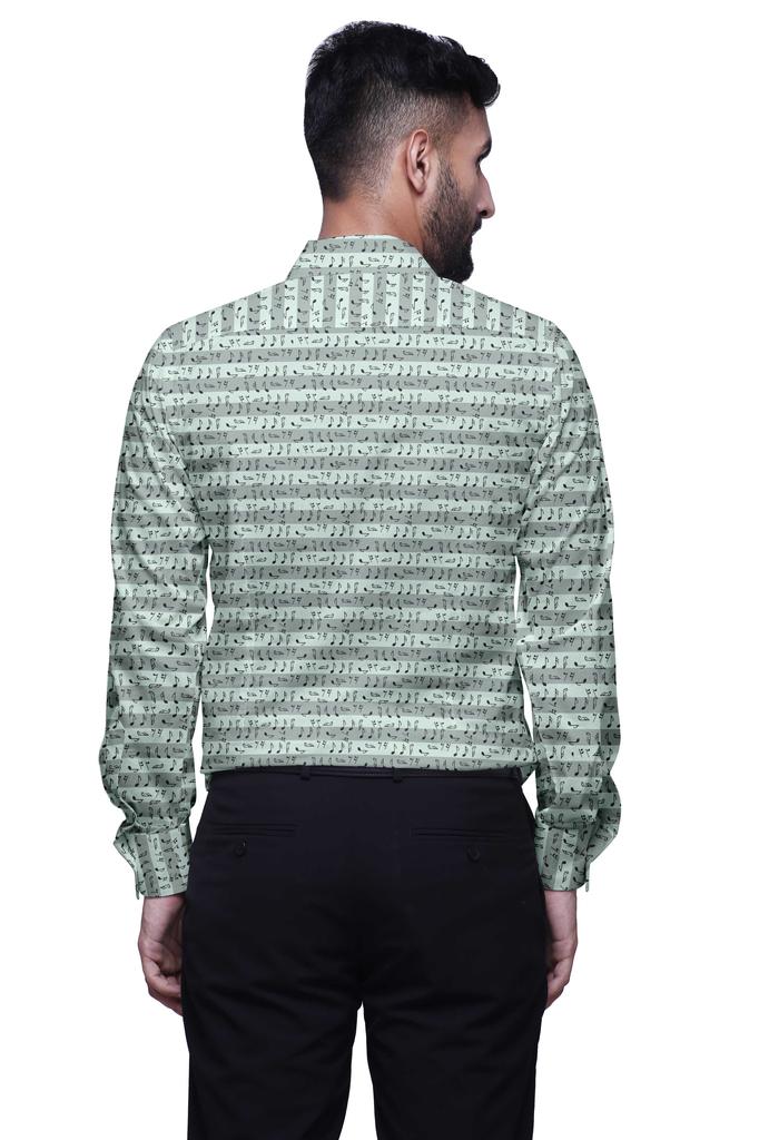 BestMan CottonA  ShirtA  For Men Long Sleeve Printed Spread CollarA  Slim Casual