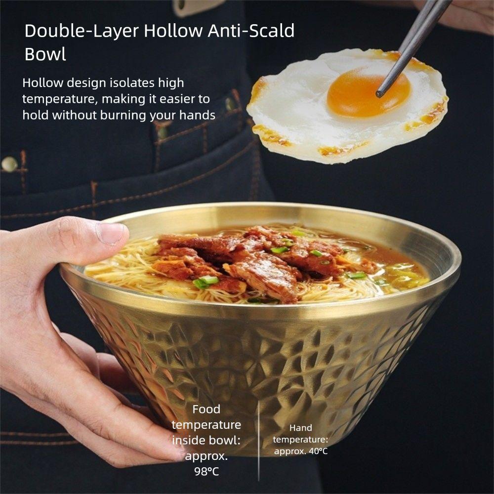 304 Stainless Steel Salad Mixing Bowl Double Layer Ice Shaved Bowl Thicken Ice Cream Bowl  Rice