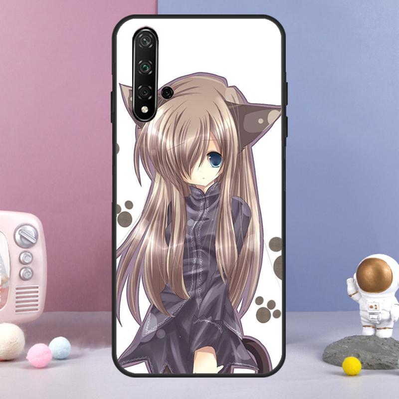 Чехол с аниме-девушкой-кошкой для Huawei Nova Y72 Y61 Y91 Y73 Y90 Y70 Y60 12s 12i 11i 8i 9 10 SE P60 P30 Pro P40 Lite