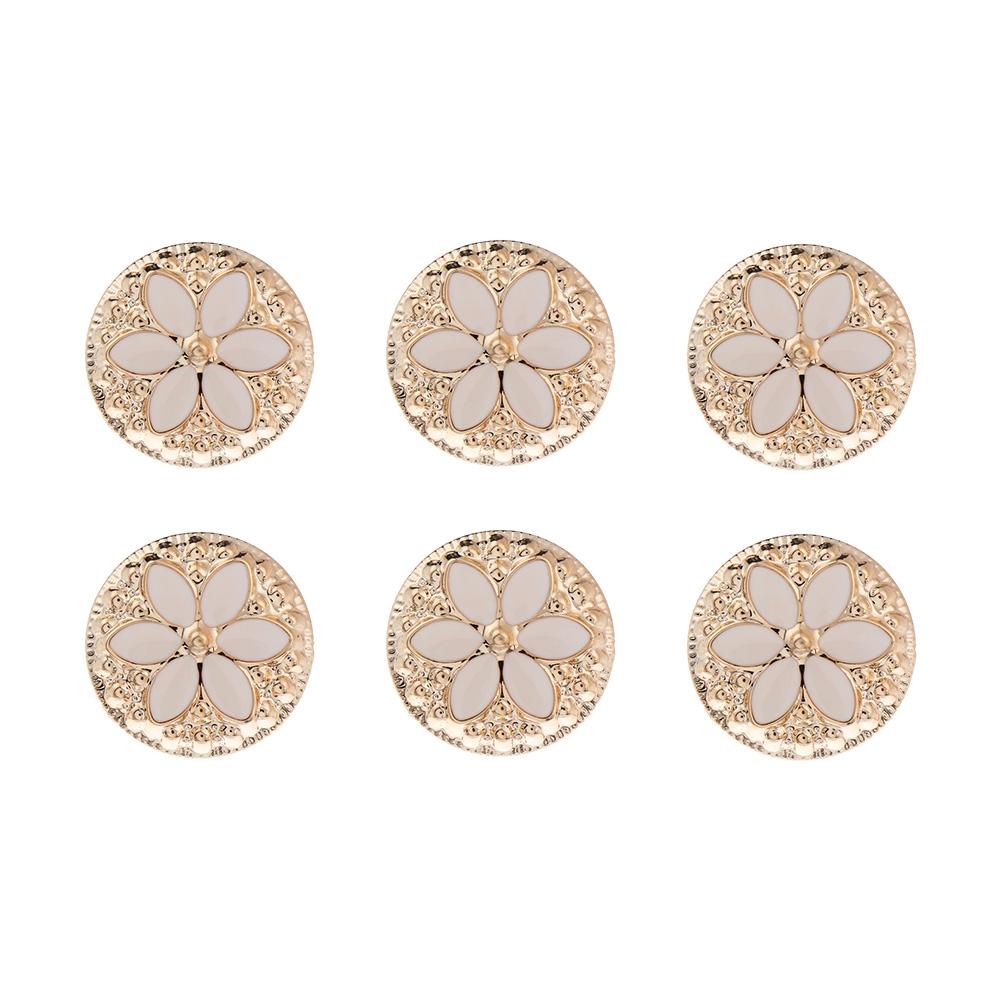 6pcs/set Detachable Adjustable Metal Button Clothing Crafts Decorative No Sewing Buttons Garment DIY Pearl Nail Accessories