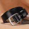 Men Stylish Genuine Leather Belt With Square Alloy Buckle For Daily Office Wear