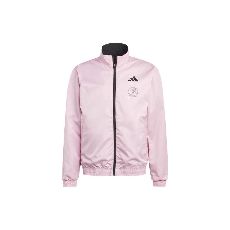 adidas Двусторонняя спортивная куртка Miami International с воротником-стойкой и молнией на всю длину, черные, розовые HU0061