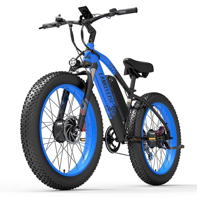 LANKELEISI MG740 Plus Electric Bicycles 2*1000W Motor,120KM Range,48V 17.5Ah Removable Battery,26*4.0 Inch Fat Tires E-Bike