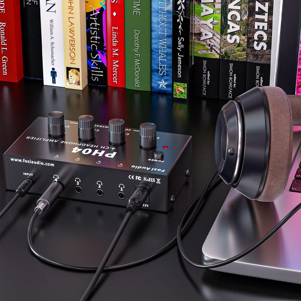 Fosi Audio PH04 Наушники Стерео Аудио Металлический Портативный Наушники Женский AUX Подходит для Использования Питание 4-канальный Усилитель, Усилитель, Рамка,