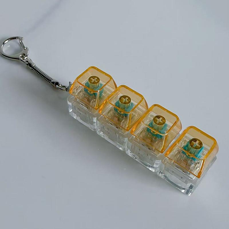 1 шт. Светящийся брелок-клавиатура Снятие стресса Нажимаемая кнопка со светодиодом Игрушка Для людей с тревогой Настольный аксессуар