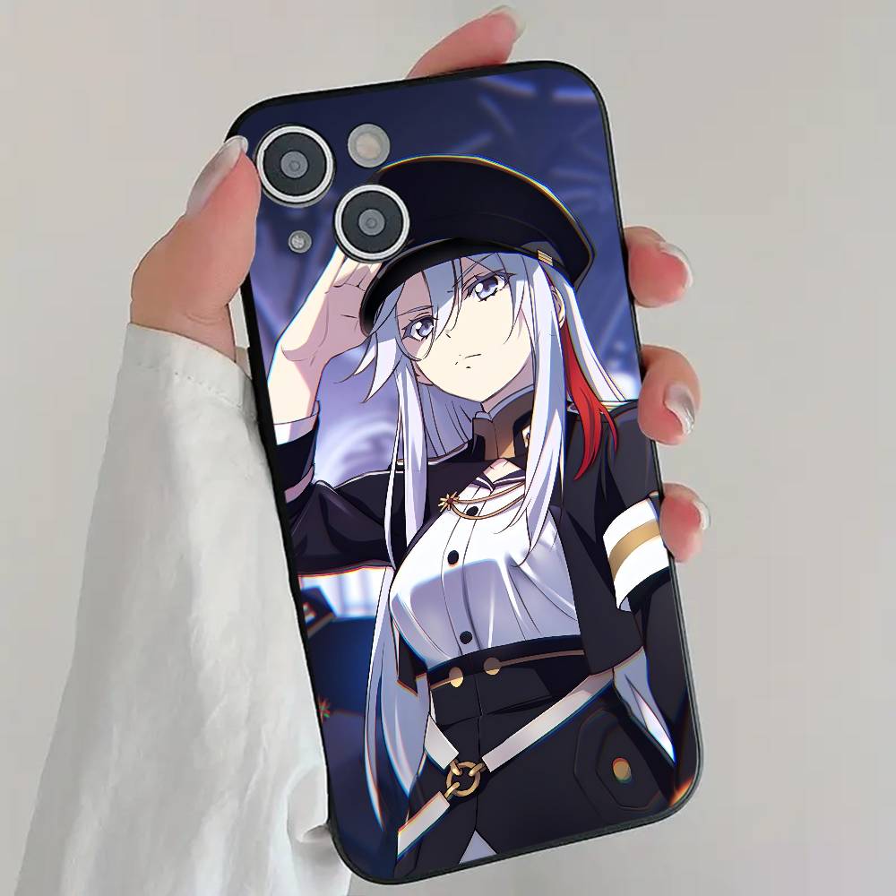 Pretty V-Vladilena Milize Anime 86 Eighty Six Phone Case Cool Black Silicone Soft For IPhone 16 15 14 13 12 11 X XR Plus Pro Max