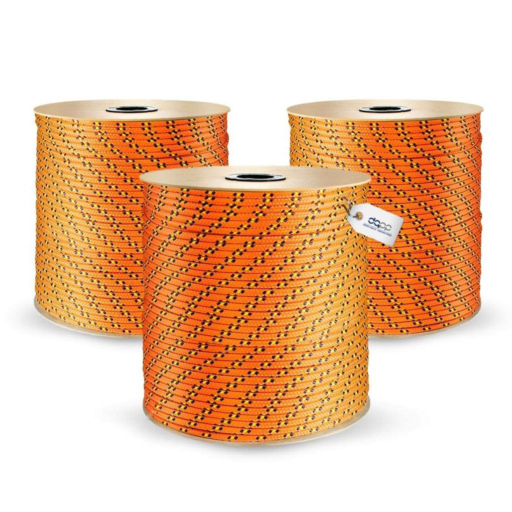 100m POLYPROPYLENSEIL 14mm ORANGE Traglast bis 1640 Flechtleine Textilseil Leine Schnur Rope Kunststoffseil Polyseil geflochten