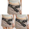 Retro Street Style Womens Pu Leather Belt With Heart Splicing And Metal Snap For Casual Fashion
