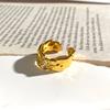 New European American Irregular Ring Women Concave Convex Openings Slightly Inlaid Zircon Index Finger Ring Trendy Fashionable