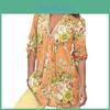 Tops Women Shirt Vintage Floral Print V Neck Tunic Tops Blouse Gift Clothing