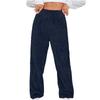 Women's Fashionable Relaxed-Fit Trousers Sporty Fleece-Lined Solid-Colour Cuffed Trousers