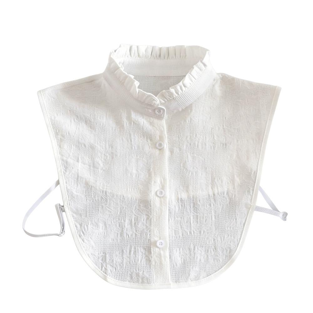 Women Clothes Accessories Ruffled Fake Collar Detachable Cotton False Collar White Half Shirt