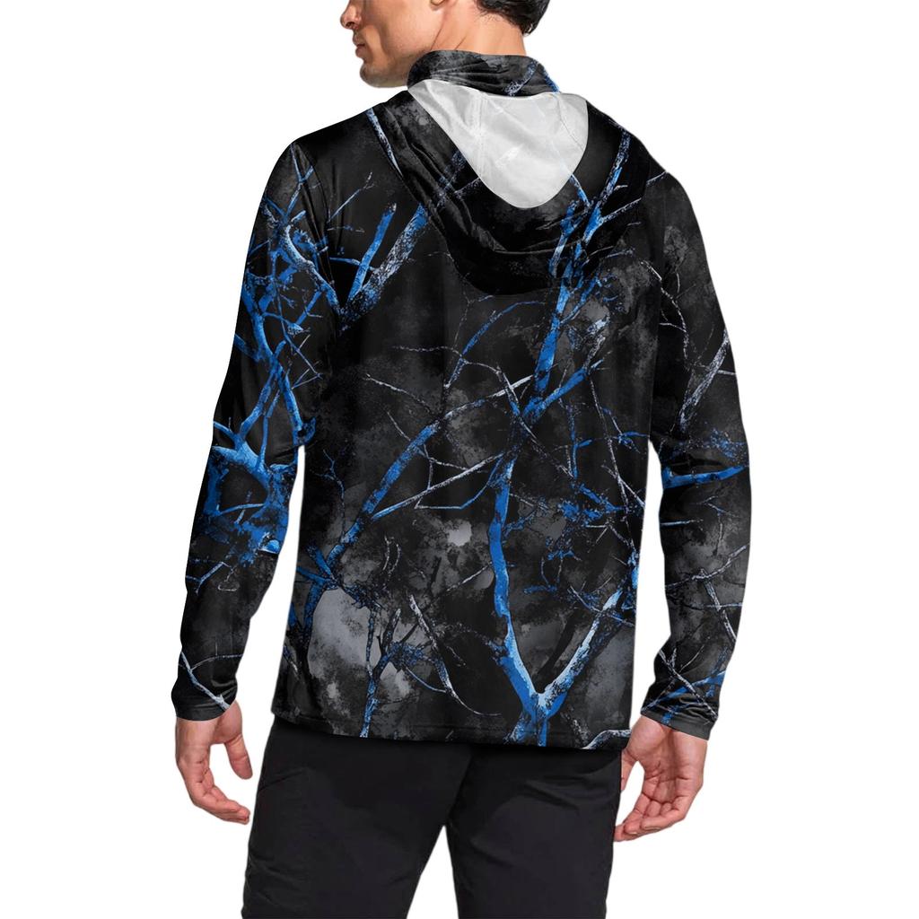 Мужская рубашка с маской Легкая с длинным рукавом Капюшон Для пеших прогулок Рыбалки Для выступлений