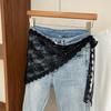 Y2K Triangle Apron Embroidery Outwear Mini Skirt Fashion Waist Scarf  Streetwear