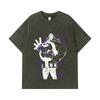 275 GSM Washed T-shirts 100% Cotton One Piece V67 Kuma Print Unisex Heavy Cotton T Shirt