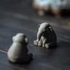 Purple-clay Elephant Tea Pet Adorable Handmade Animate Figurine Kung Fu Tea Ornament Home Office Tea Table Decoration