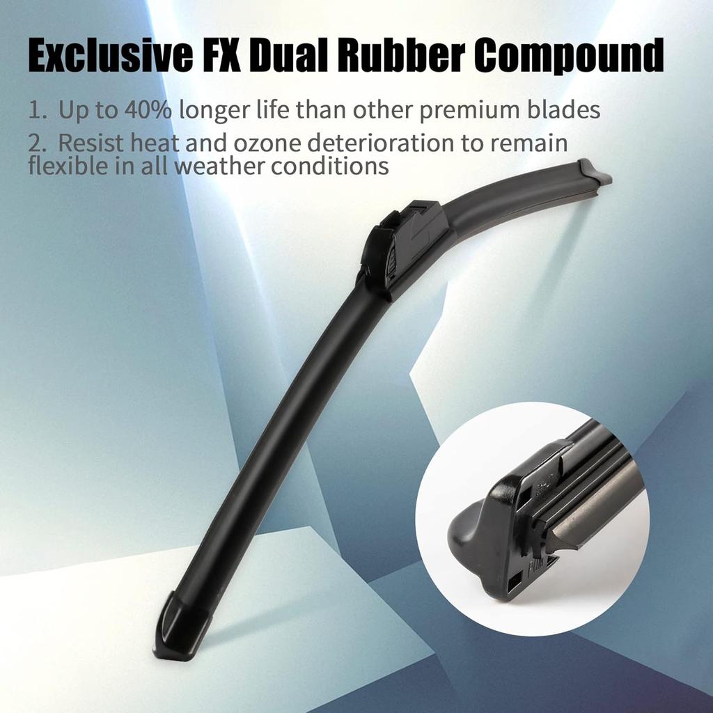 BJSIA QUALITY Премиум Всесезонные 22" + 22" Щетки стеклоочистителя, Пара для лобового стекла, Щетки стеклоочистителя Легкие Высокие и Прочные Стабильные Тихие Автомобильные
