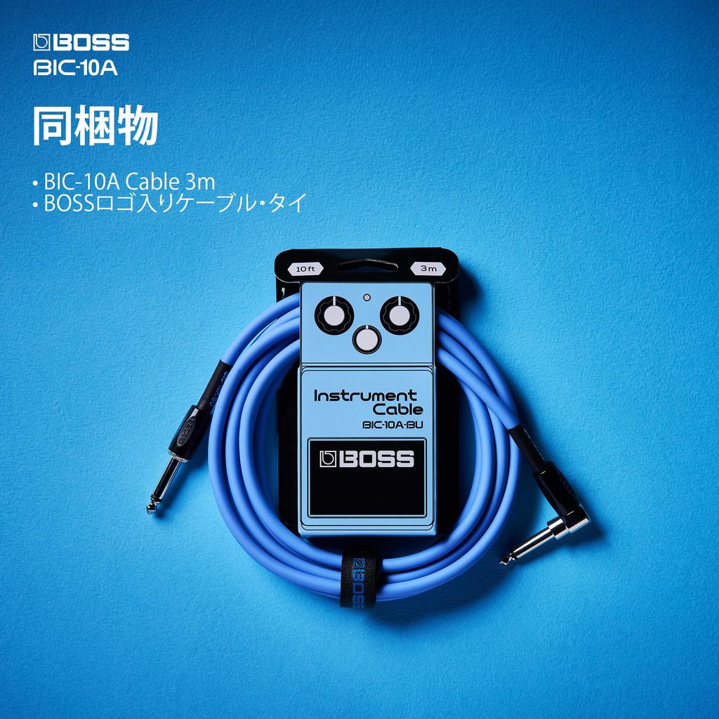 BOSS Гитарный кабель Синий 3м Тип L Бескислородная сигнальная линия Плетеный кабель BIC-10A-BU Тип-Прямой
