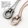 Pair Necklace Diamond Surgical Stainless Steel Horseshoe Motif Black Pink [White Clover] &