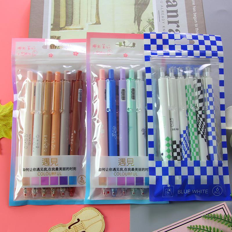 Снова в школу сезон 3 упаковки/18 шт. 0,5 мм ручка-пресс с нейтральными чернилами, высокая ценность, пресс-ручка с ST-наконечником, ручка-роллер, черная ручка для подписи, офисные канцелярские товары