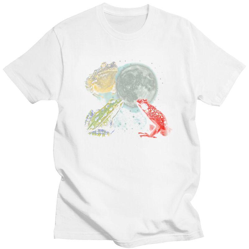 Classic Frog Moon T Shirts Unisex Short Sleeve Tshirts Summer Streetwear Casual Graphic Tee Tops Pure Cotton Slim Fit Clothes
