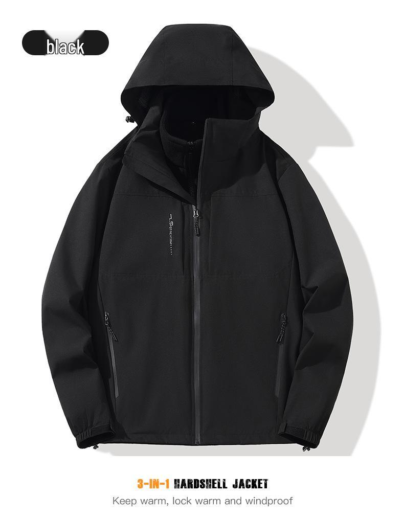 Мужская куртка 3-в-1 для активного отдыха со съемной подкладкой - Ветрозащитная, водоотталкивающая и водонепроницаемая для альпинизма
