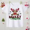 Счастливого Рождества Футболка с принтом лося Детская Рождественская футболка Детская одежда Топы Мальчик Девочка Наряд для рождественской вечеринки Детские праздничные подарки