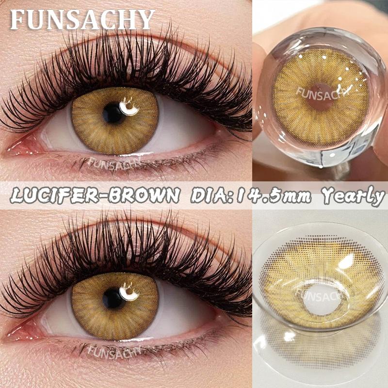 FUNSACHY 1 пара цветных контактных линз синие зеленые серые натуральные линзы для глаз красота зрачка линзы для ношения 1 год женская косметика