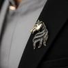 Luxury Rhinestone Horse Head Brooches Jewelry Accessories Suit Coat Brooch  Casual Party