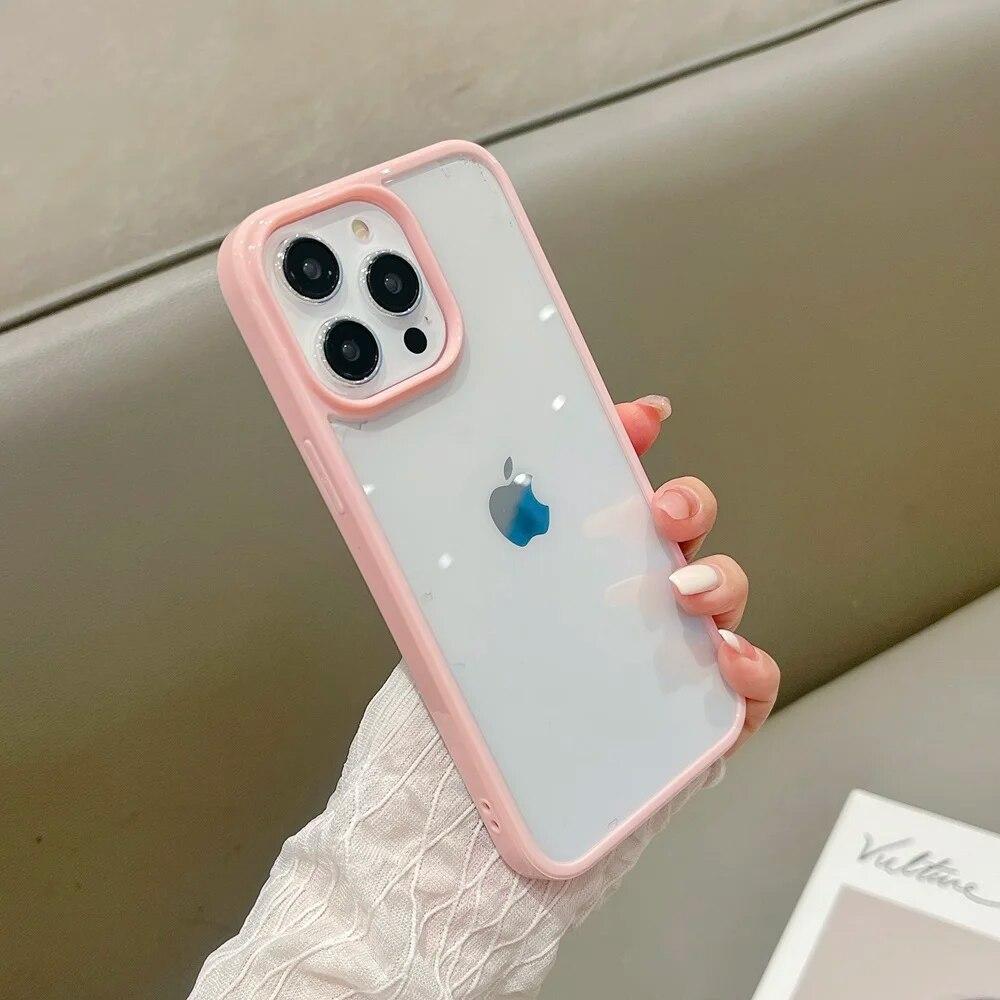 Роскошный противоударный чехол ярких цветов для iPhone 15 14 13 12 11 Pro Max X XS XR 8 7 Plus, мини-прозрачный жесткий акриловый чехол