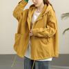 Women Length Windbreaker Women's Medium To Long Windbreaker, Oversized Irregular Loose Hooded Windproof Versatile Casual