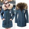 New Women's Warm Cotton Jacket With Fur Collar Hooded Parka For Winter