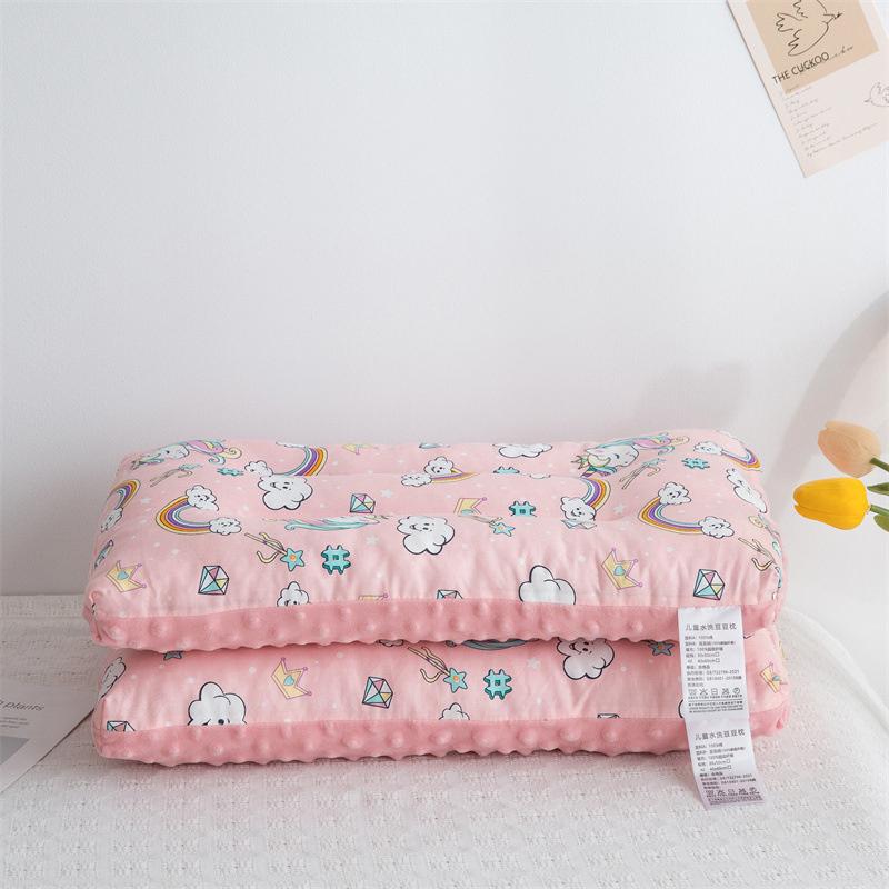 Children Infants Double-sided Cartoon Pure Cotton Doudou Velvet Sleep Pillow Washable Cervical Vertebra Protect Kids Pillow