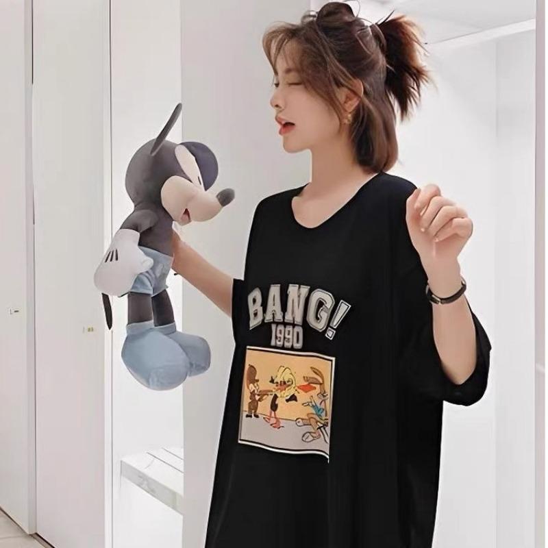 Женское платье длиной до колена, летнее свободное платье-футболка с короткими рукавами, омолаживающее прямое платье