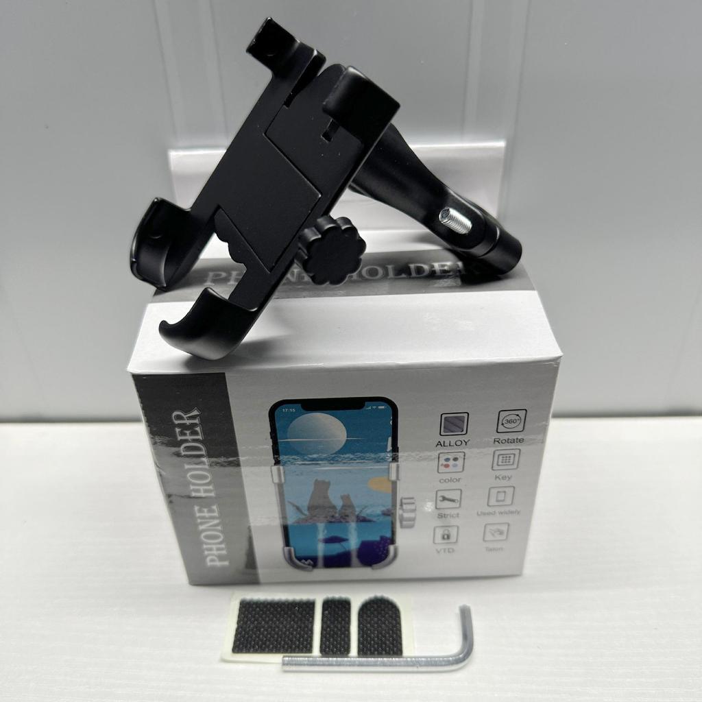 Aluminum Alloy Phone Holder: Anti-Shake Mount for Motorcycles, E-Bikes, and Bicycles.