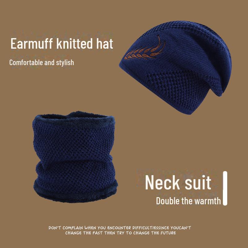 Мужские толстые шерстяные вязаные зимние велосипедные шапки с защитой ушей