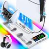 Подставка для зарядки контроллера RGB-подсветки с держателем для наушников, охлаждающая подставка для PS5/PS5 Slim
