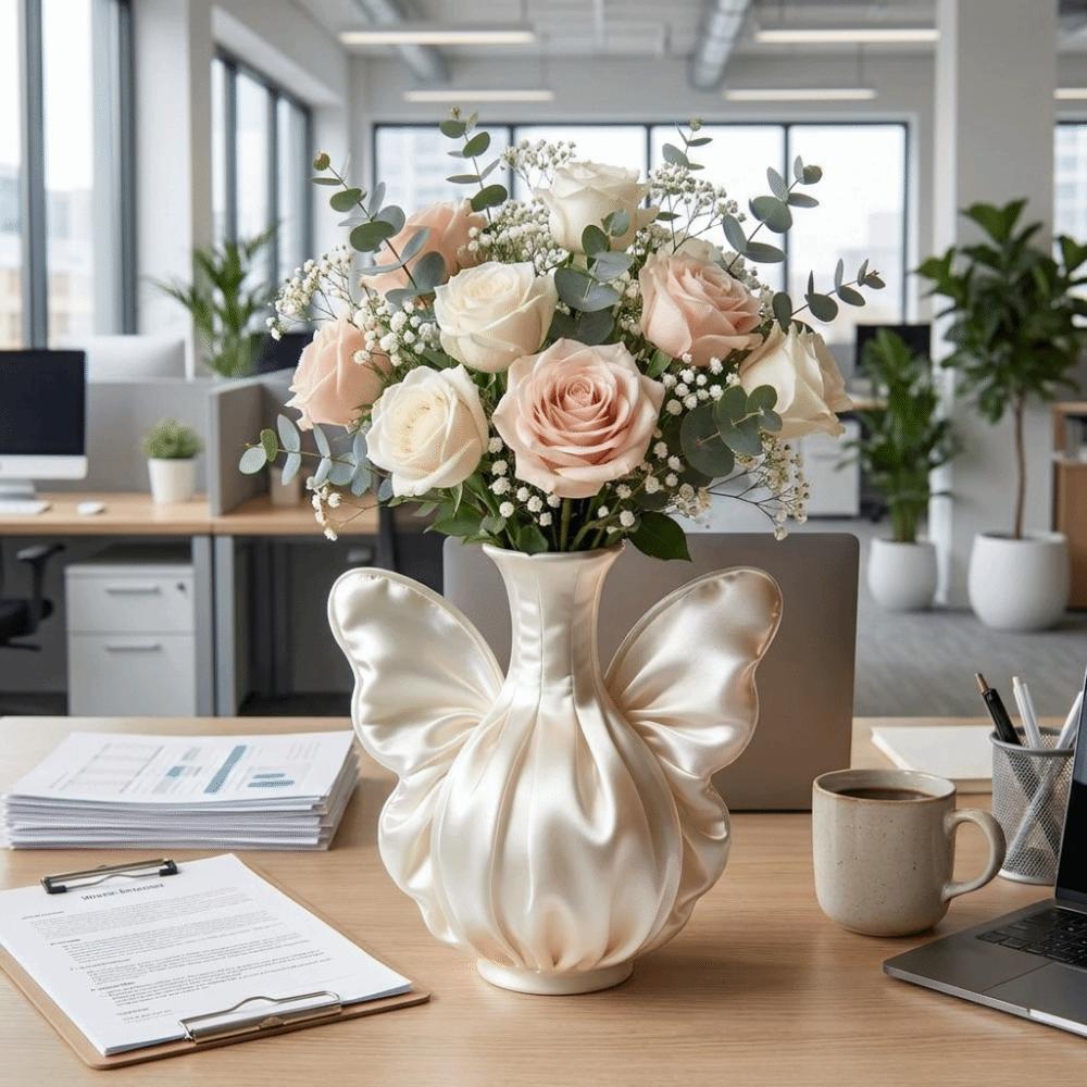 3D Printed Butterfly Wing Vase Romantic Bud Vase Minimalist Flower Arrangement Vase Home Decor