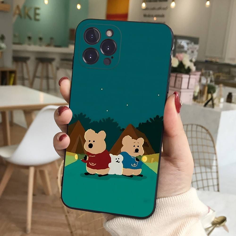 Cute Bear Quokkas Magsafe For IPhone 17 16 15 14 13 12 11 Pro Max Plus Shockproof Black Soft Phone Cover