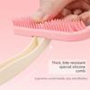 Soft Silicone Bristles Buuny Rabbit Comb Curved Handle Gentle Detangling Brush  Beauty Care
